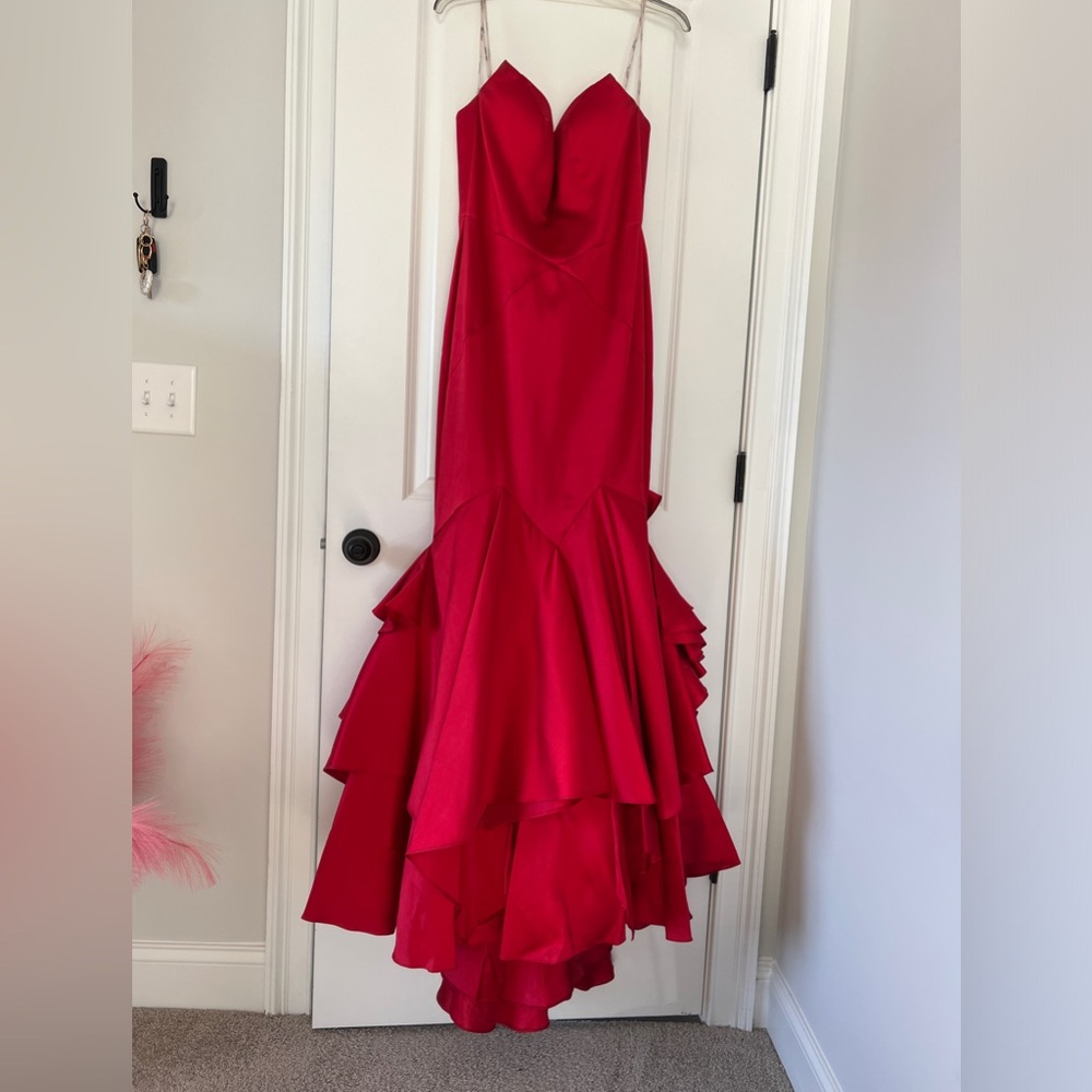 Ellie Wilde Mon Cheri Red Prom Dress (Size 10)